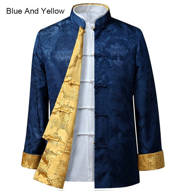 Tang Suit 10colors Chinese Style Blouse Shirt Traditional Chinese Clothing Fo Rmen's Jacket Kung Fu Clothing Both Sides Party