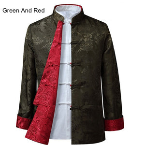 Tang Suit 10colors Chinese Style Blouse Shirt Traditional Chinese Clothing Fo Rmen's Jacket Kung Fu Clothing Both Sides Party