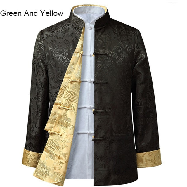 Tang Suit 10colors Chinese Style Blouse Shirt Traditional Chinese Clothing Fo Rmen's Jacket Kung Fu Clothing Both Sides Party