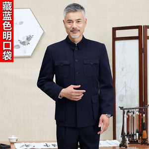 Mao Suit Tops Zhongshan Suit Men's Spring Autumn Clothes Chinese Traditional Clothing for Men Coats Jacket Chinese Tunic Suit