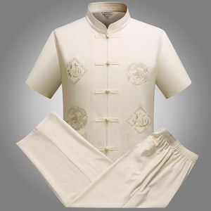 Tang Suit Traditional Chinese Clothing for Men Jackey Chinese Shirt Style News Year Top Pant Hanfu Kung Fu Clothing Blouse Party