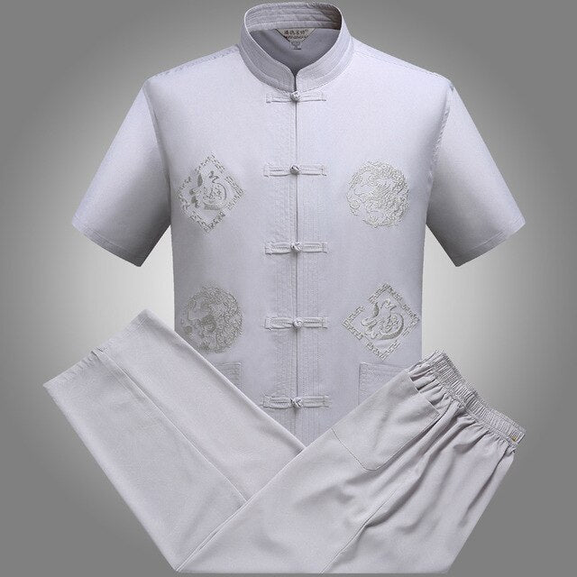 Tang Suit Traditional Chinese Clothing for Men Jackey Chinese Shirt Style News Year Top Pant Hanfu Kung Fu Clothing Blouse Party