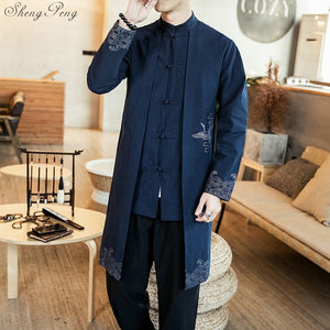 Traditional chinese dress men asian clothes wing chun clothing oriental robe chinese traditional costum V1389